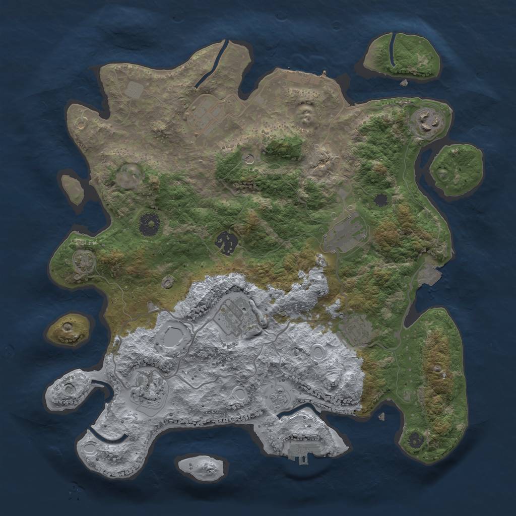 Rust Map: Procedural Map, Size: 3450, Seed: 45996195, 15 Monuments