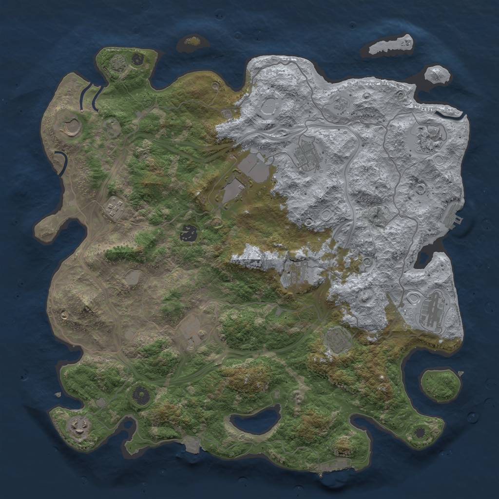 Rust Map: Procedural Map, Size: 4250, Seed: 25776354, 19 Monuments