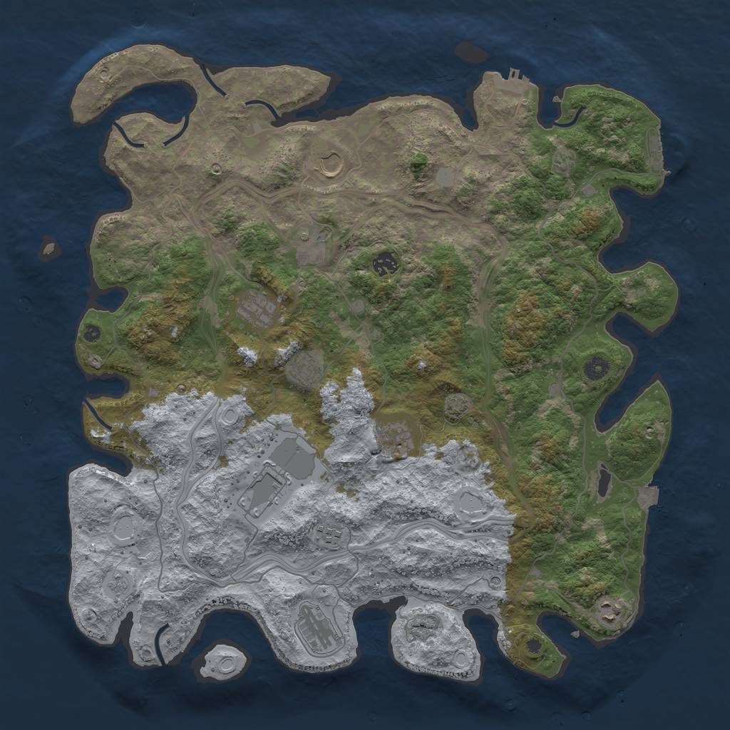 Rust Map: Procedural Map, Size: 4500, Seed: 8974814, 18 Monuments