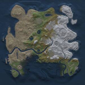 Thumbnail Rust Map: Procedural Map, Size: 3500, Seed: 19528, 15 Monuments