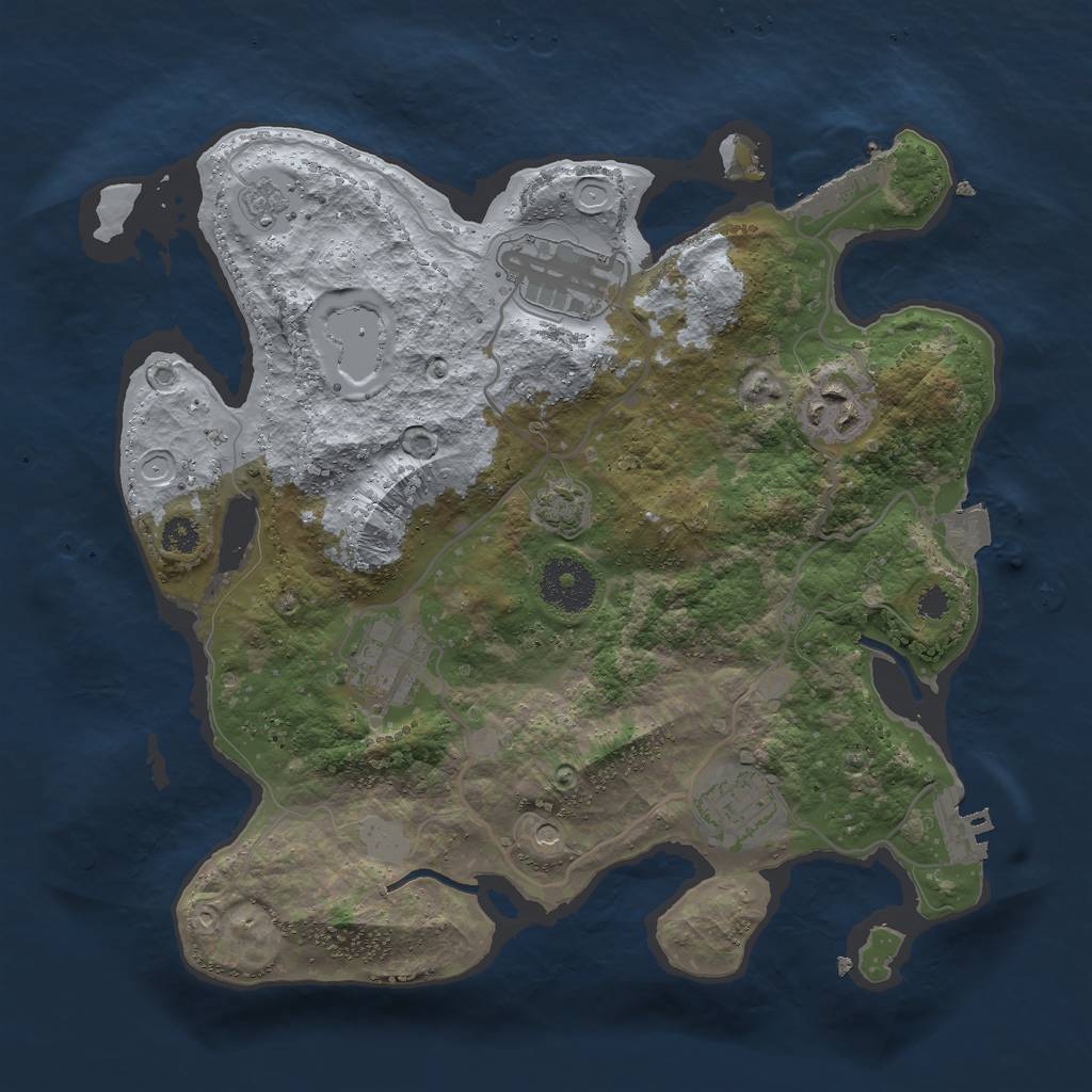 Rust Map: Procedural Map, Size: 3000, Seed: 67425654, 12 Monuments