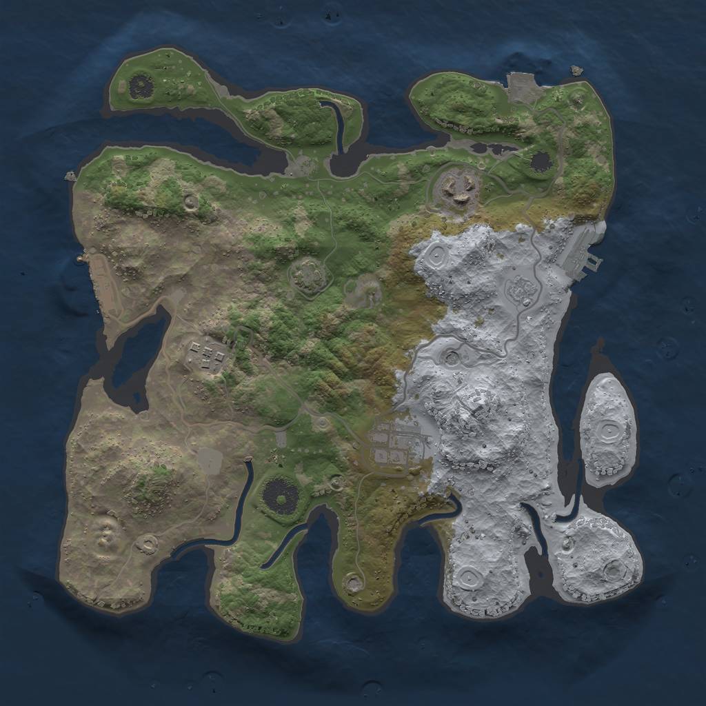 Rust Map: Procedural Map, Size: 3000, Seed: 506029685, 11 Monuments