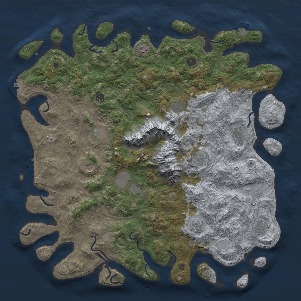 Rust Map: Procedural Map, Size: 5000, Seed: 1405252547, 19 Monuments