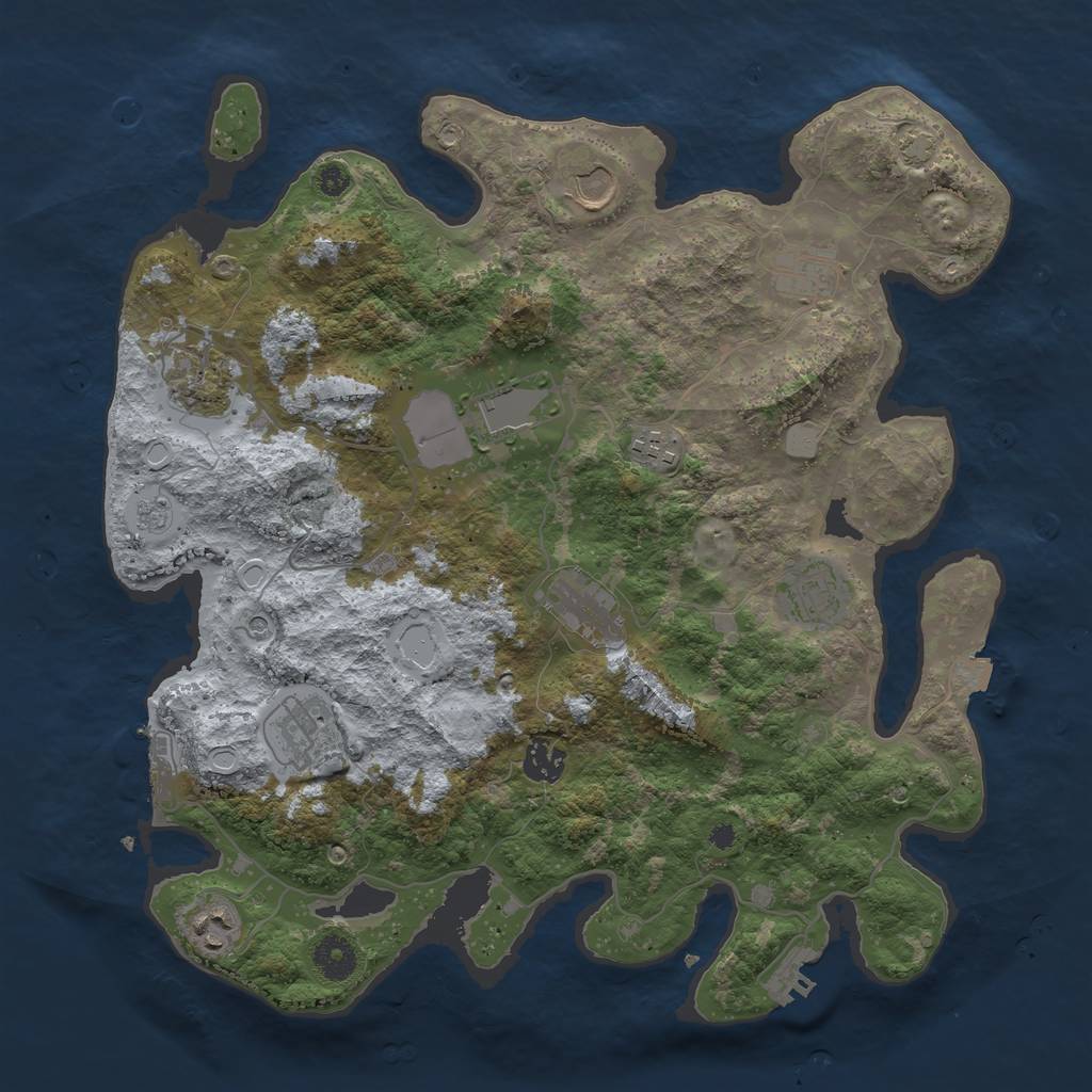 Rust Map: Procedural Map, Size: 3750, Seed: 928022, 18 Monuments