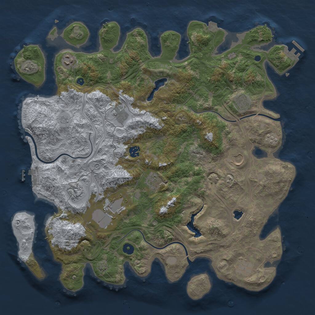 Rust Map: Procedural Map, Size: 4250, Seed: 984124204, 16 Monuments