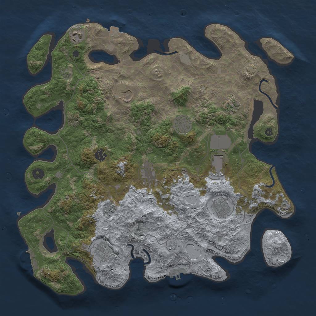 Rust Map: Procedural Map, Size: 4000, Seed: 665683233, 18 Monuments