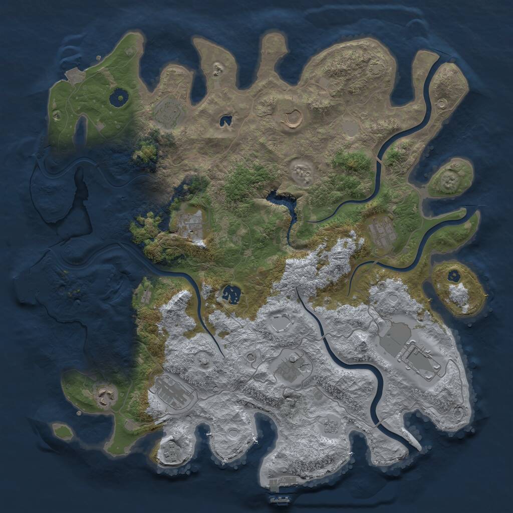 Rust Map: Procedural Map, Size: 4150, Seed: 4150, 16 Monuments