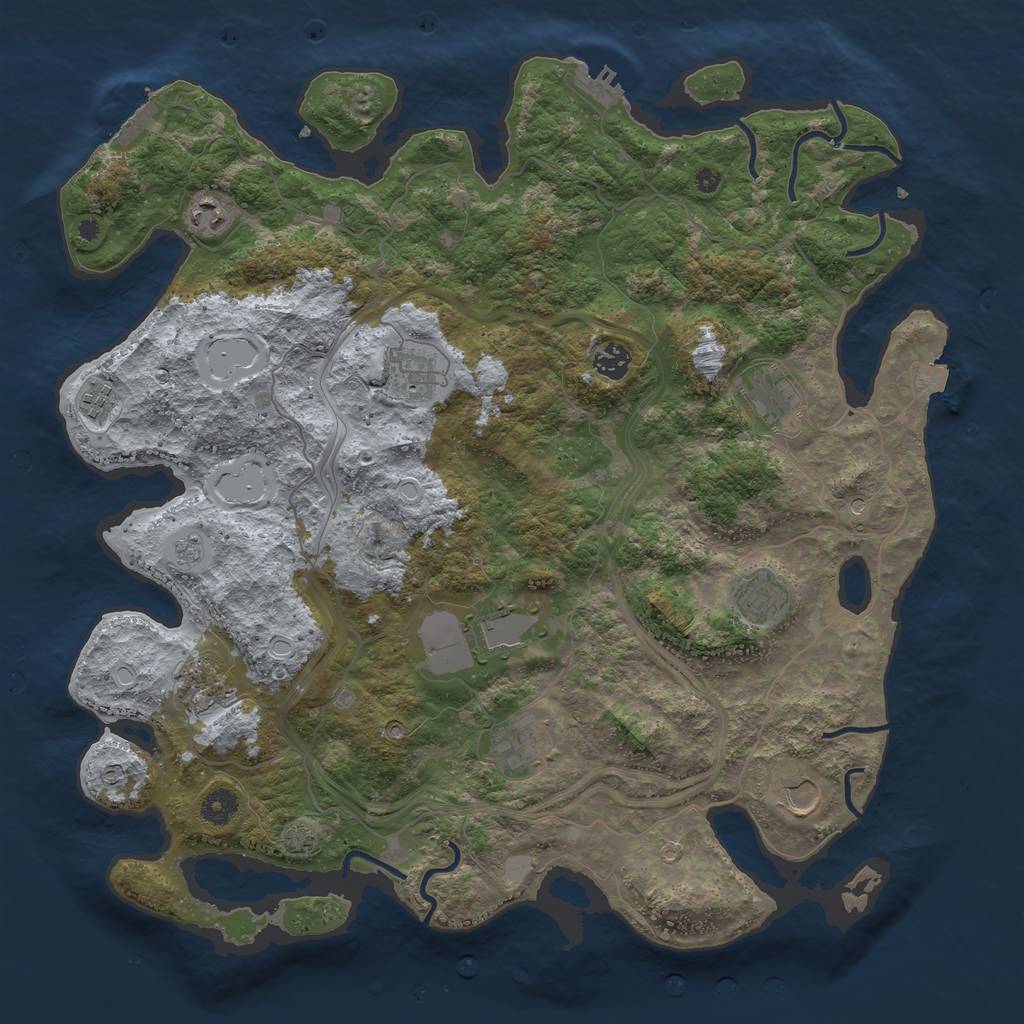 Rust Map: Procedural Map, Size: 4250, Seed: 1189666912, 18 Monuments