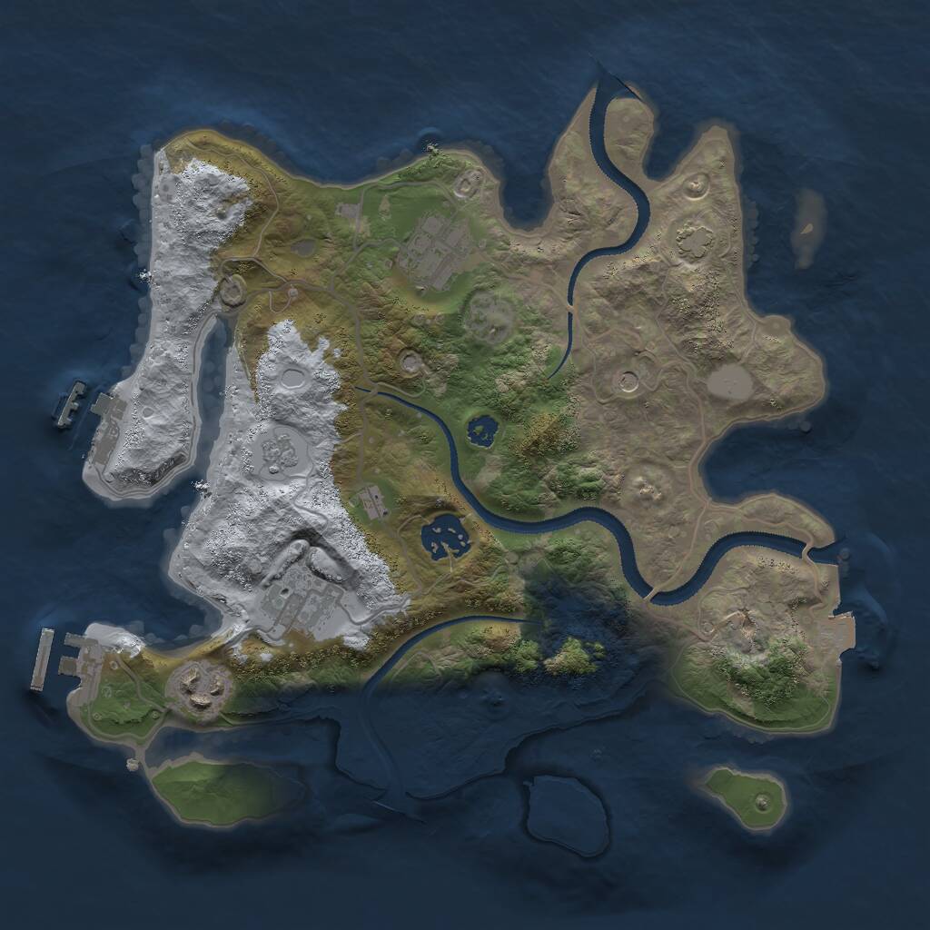 Rust Map: Procedural Map, Size: 3000, Seed: 482038480, 10 Monuments