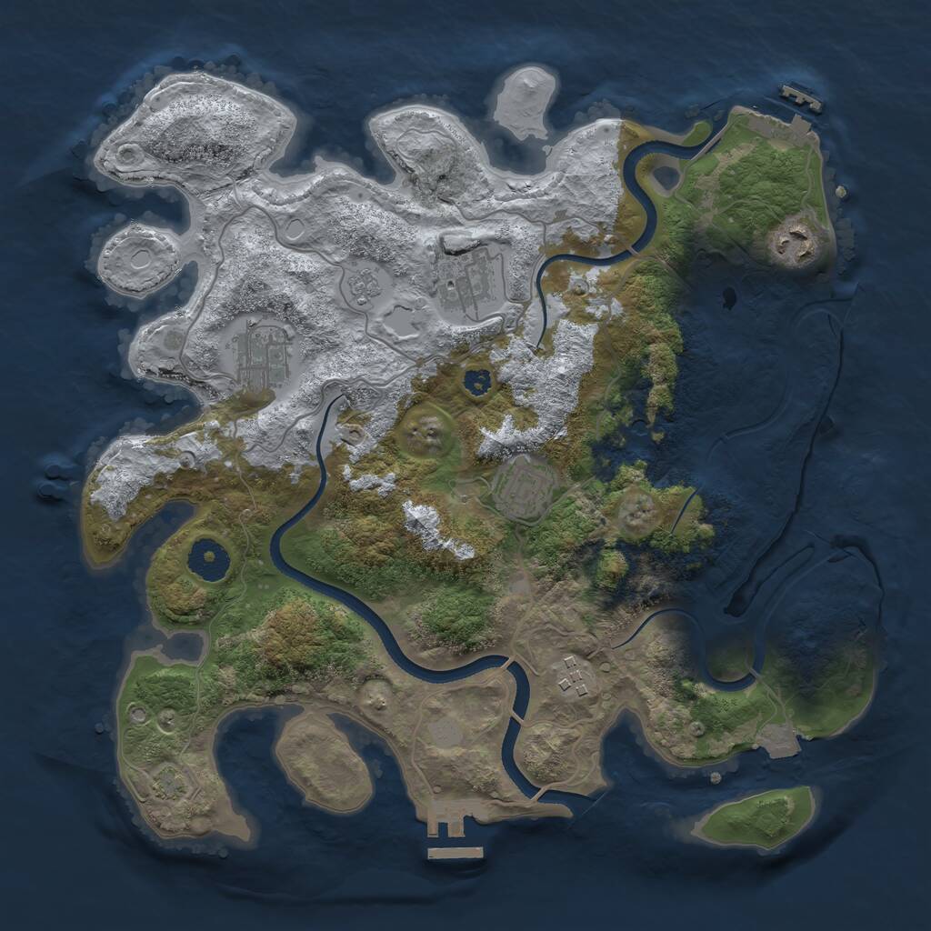 Rust Map: Procedural Map, Size: 3400, Seed: 42774849, 11 Monuments