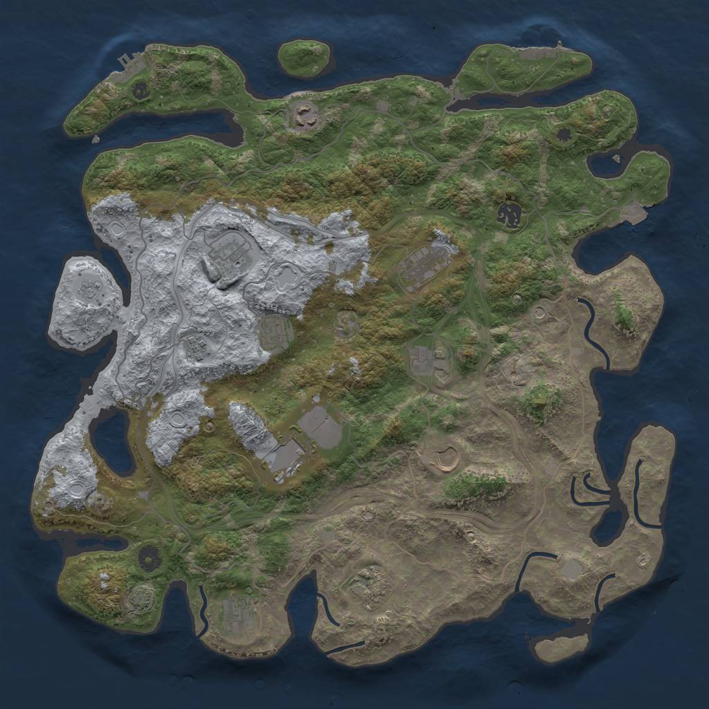 Rust Map: Procedural Map, Size: 4250, Seed: 998063, 19 Monuments