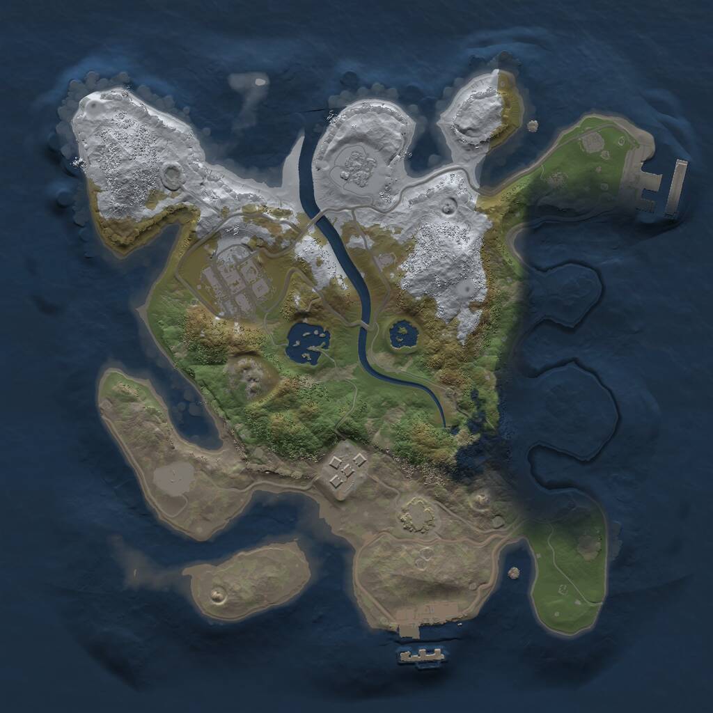 Rust Map: Procedural Map, Size: 2500, Seed: 1471981908, 8 Monuments