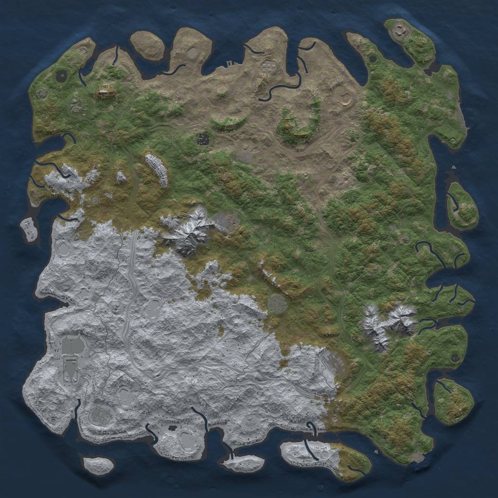Rust Map: Procedural Map, Size: 6000, Seed: 13856817, 19 Monuments