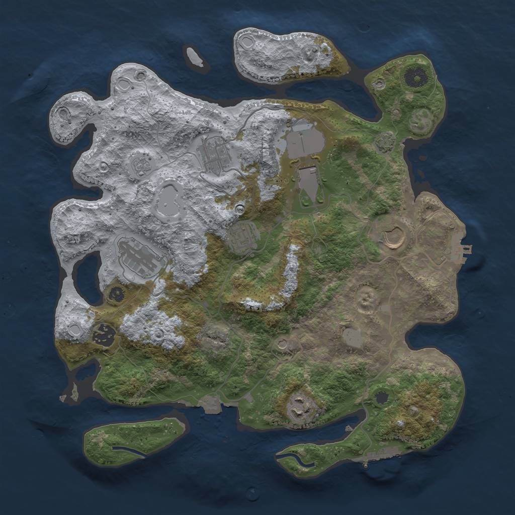 Rust Map: Procedural Map, Size: 3500, Seed: 1406698730, 15 Monuments