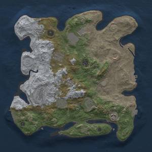 Thumbnail Rust Map: Procedural Map, Size: 3500, Seed: 33374022, 18 Monuments