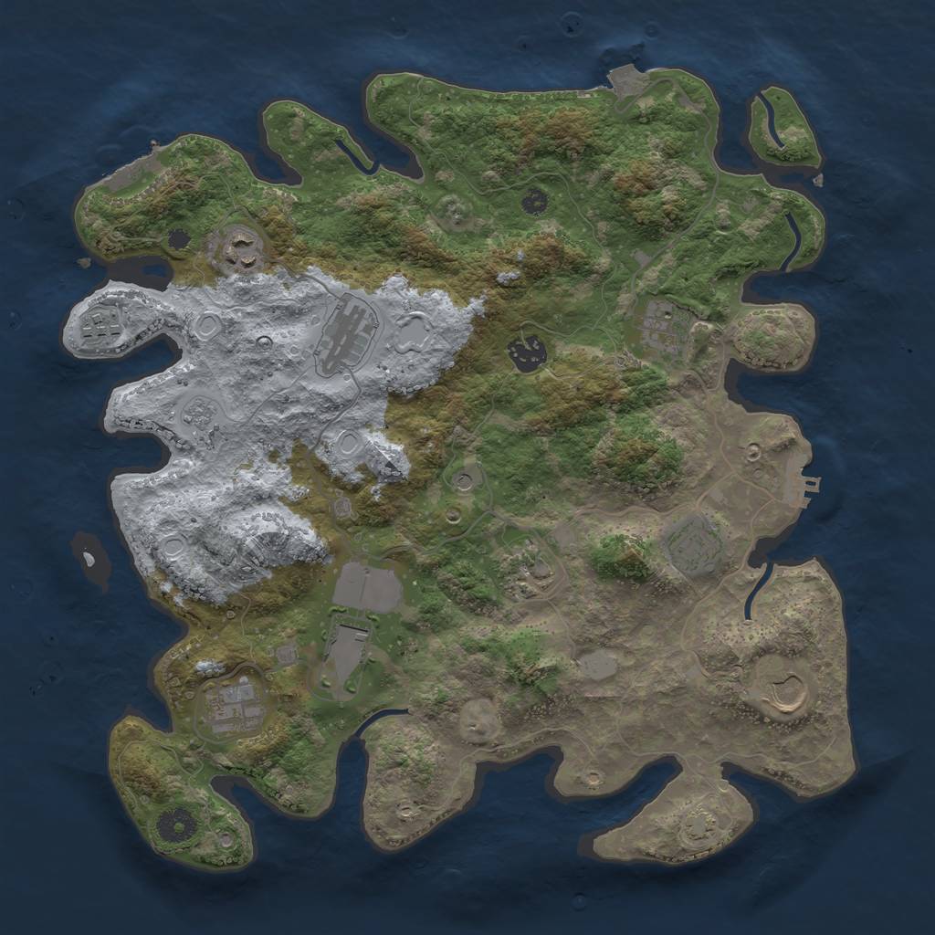 Rust Map: Procedural Map, Size: 3750, Seed: 946723, 18 Monuments