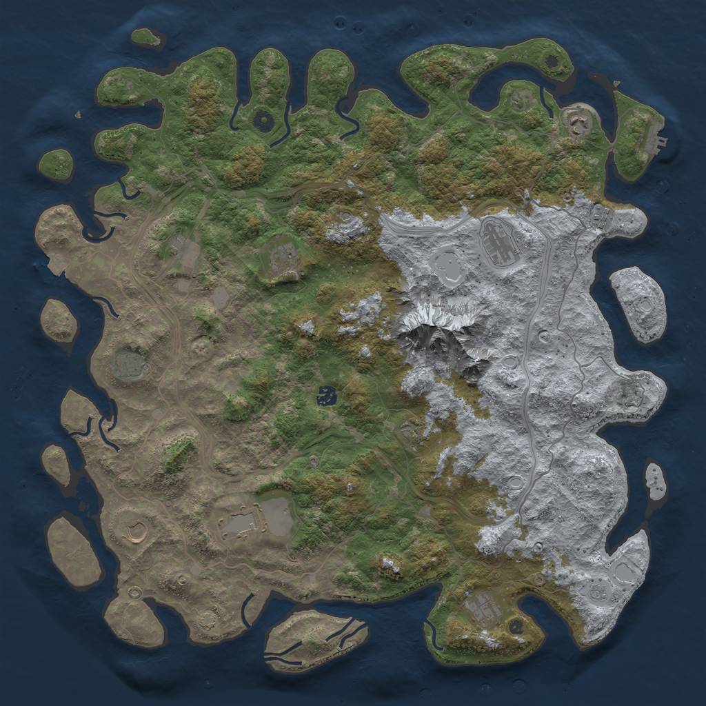 Rust Map: Procedural Map, Size: 5000, Seed: 1484418834, 18 Monuments