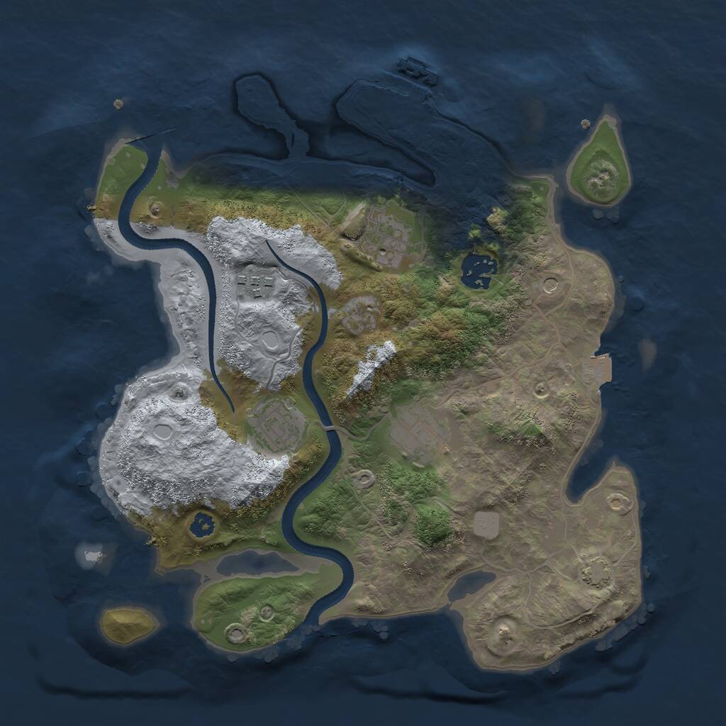 Rust Map: Procedural Map, Size: 3000, Seed: 1693408197, 9 Monuments