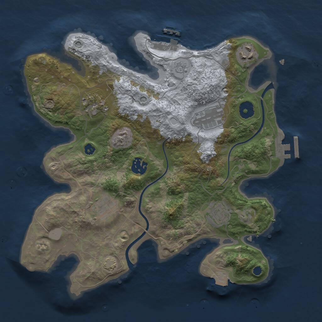 Rust Map: Procedural Map, Size: 3000, Seed: 809020073, 12 Monuments