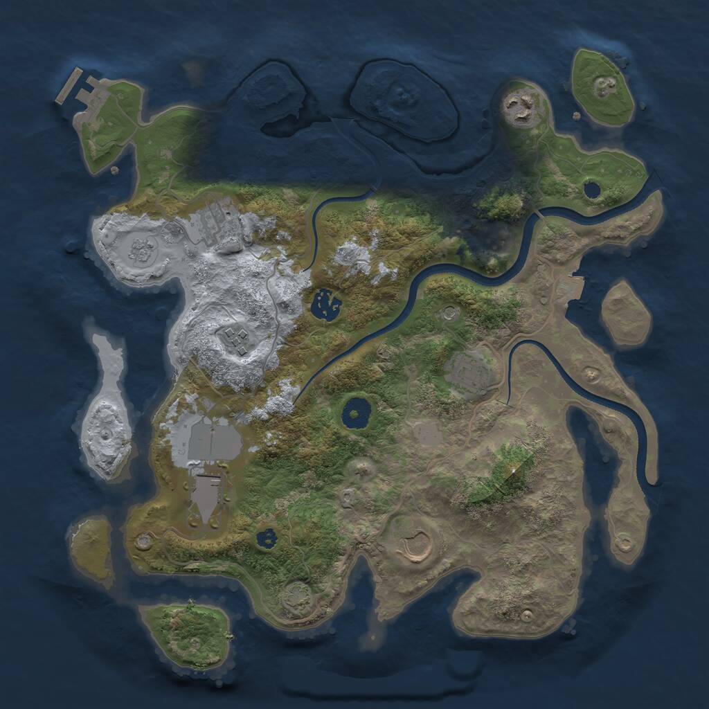 Rust Map: Procedural Map, Size: 3500, Seed: 1560309437, 12 Monuments
