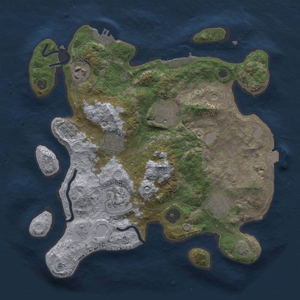 Rust Map: Procedural Map, Size: 3100, Seed: 6738915, 14 Monuments
