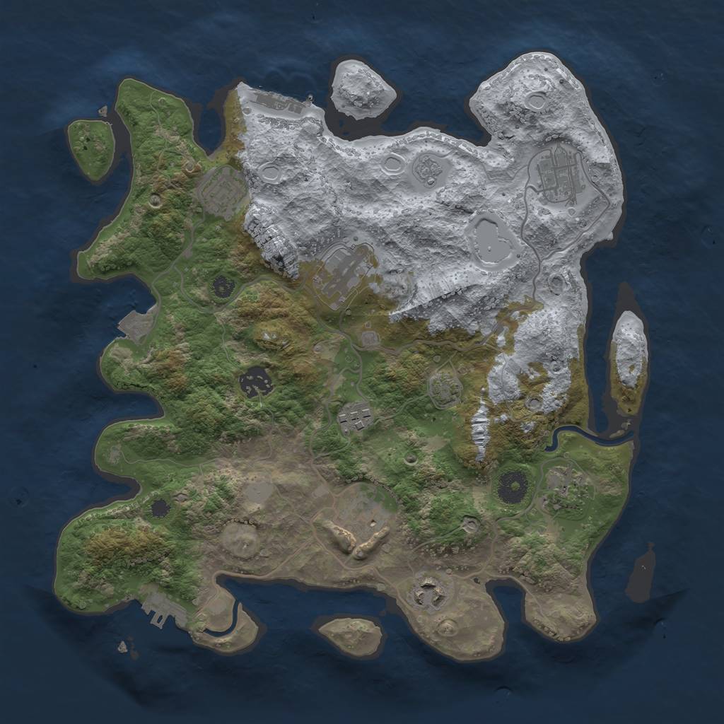 Rust Map: Procedural Map, Size: 3400, Seed: 601358533, 15 Monuments