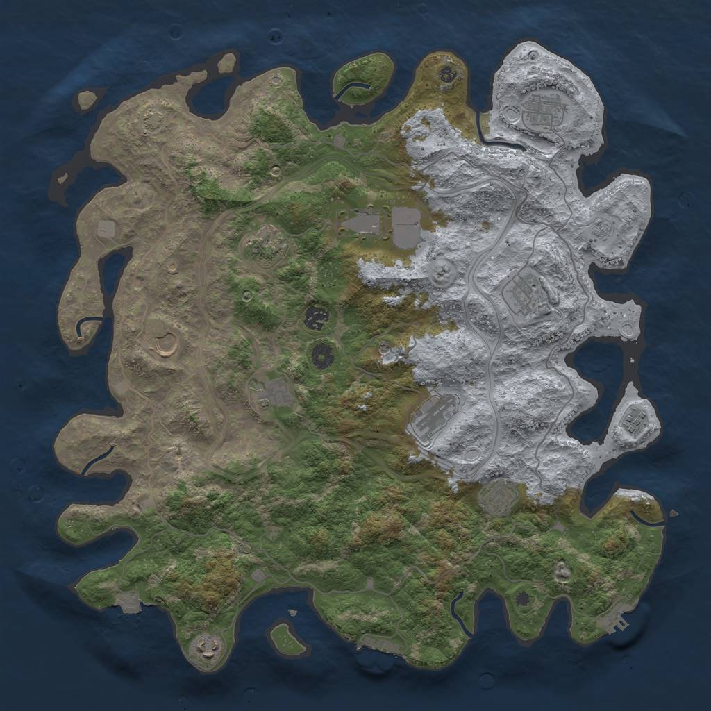 Rust Map: Procedural Map, Size: 4400, Seed: 20231025, 19 Monuments