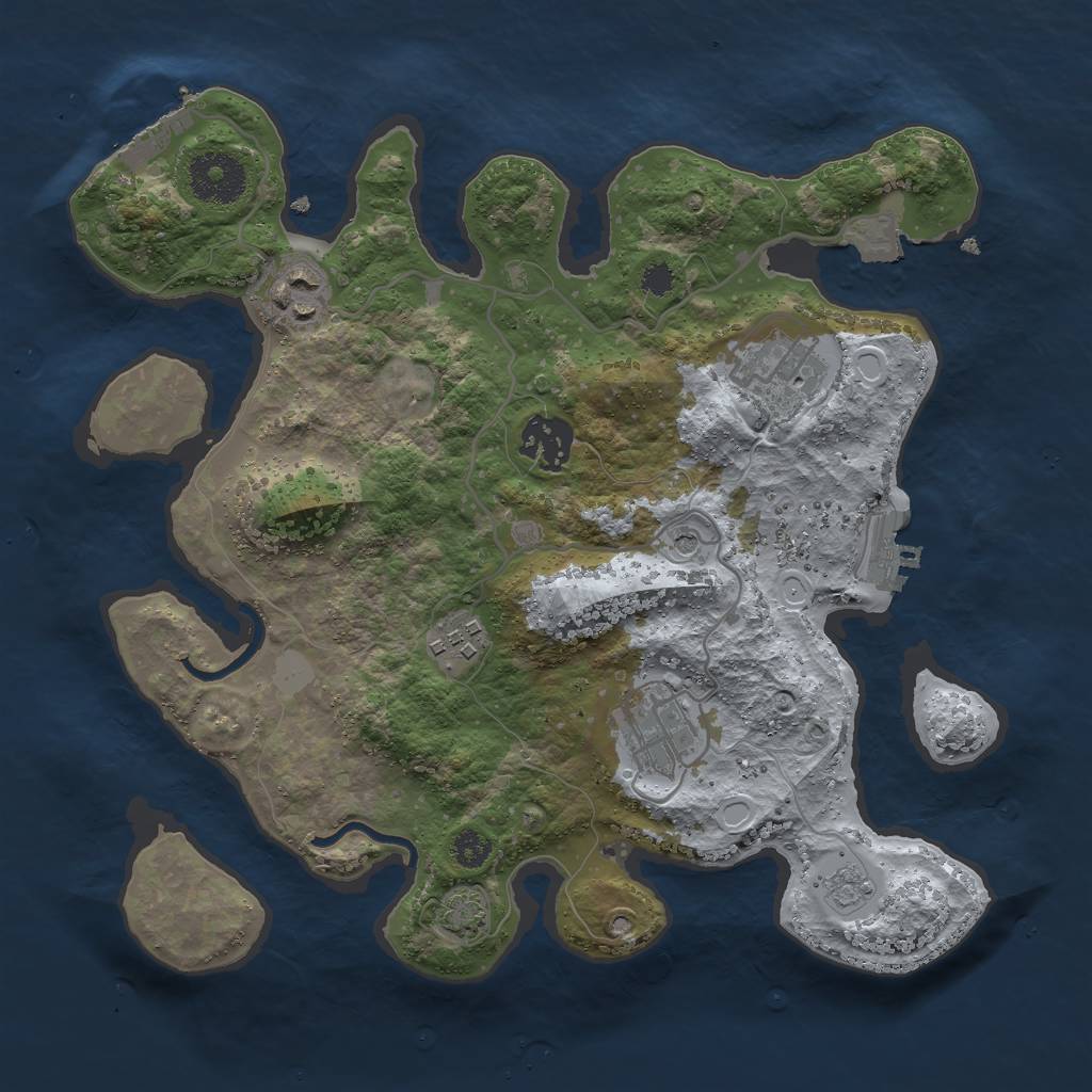 Rust Map: Procedural Map, Size: 3000, Seed: 1116230542, 13 Monuments