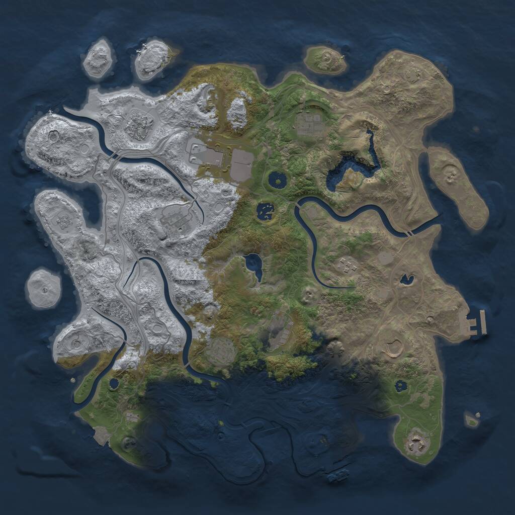Rust Map: Procedural Map, Size: 4250, Seed: 11528, 16 Monuments