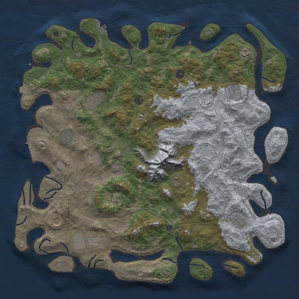 Rust Map: Procedural Map, Size: 5000, Seed: 124422, 19 Monuments