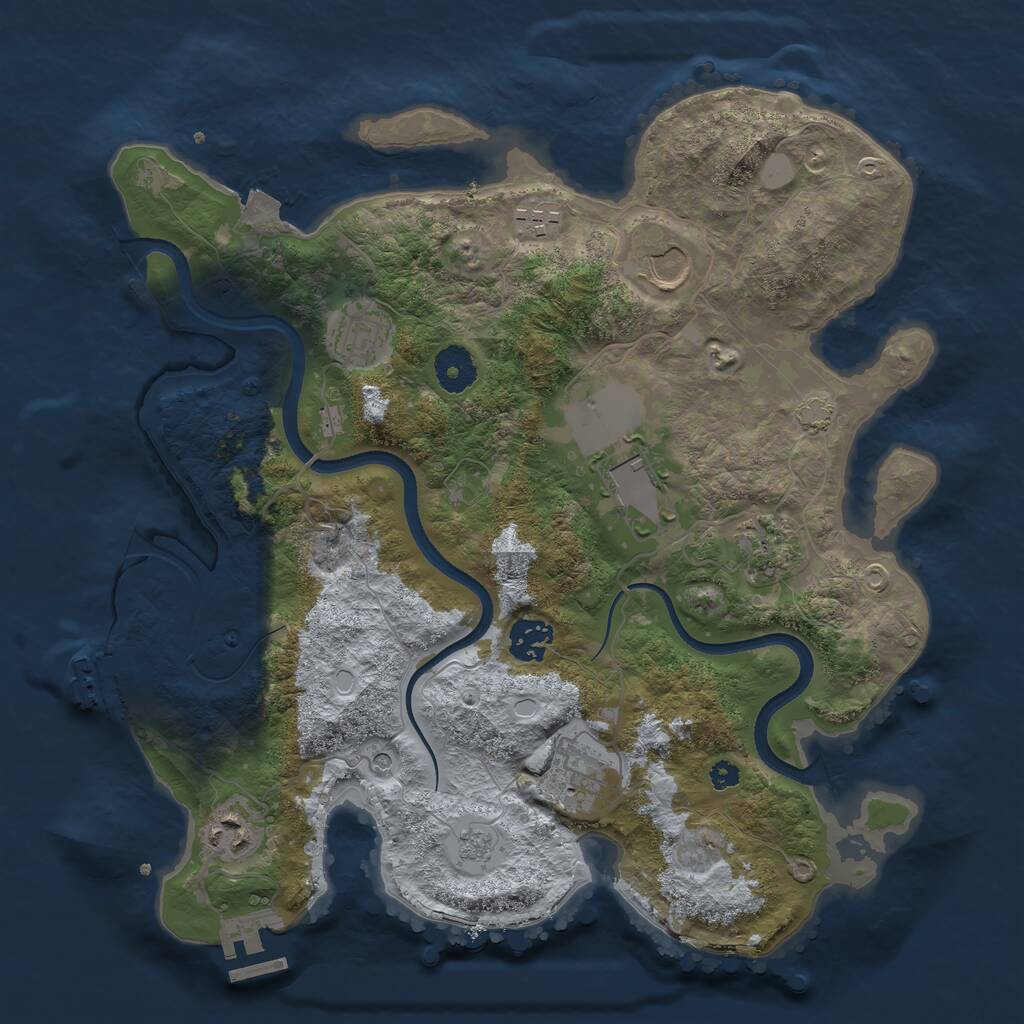 Rust Map: Procedural Map, Size: 3500, Seed: 1601875579, 14 Monuments