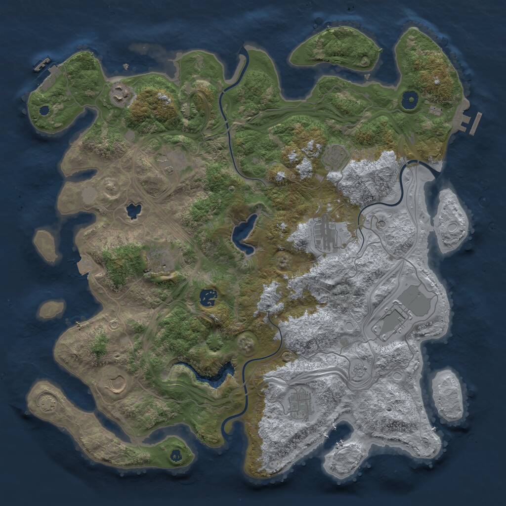 Rust Map: Procedural Map, Size: 4250, Seed: 21443966, 15 Monuments