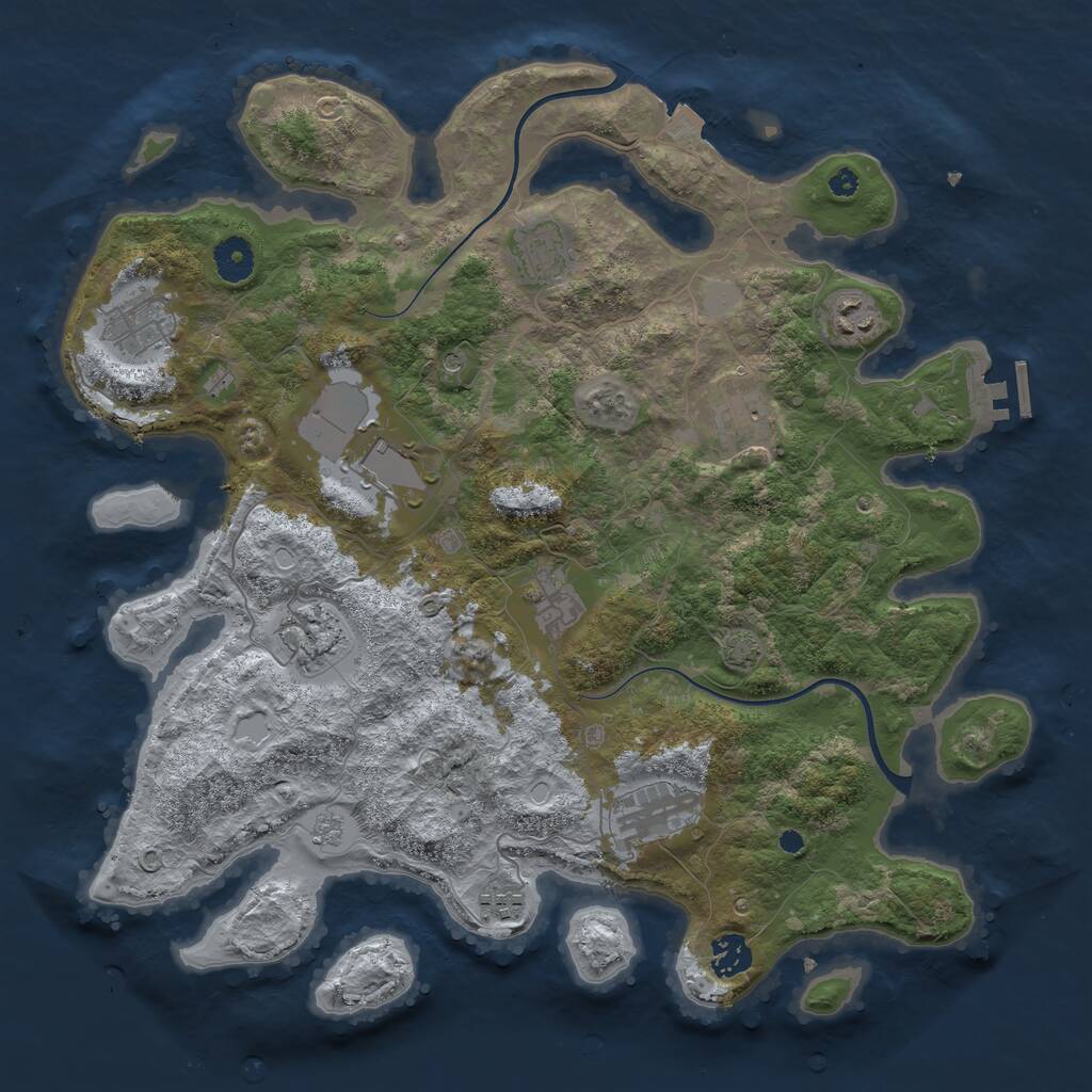 Rust Map: Procedural Map, Size: 3850, Seed: 1169784, 15 Monuments