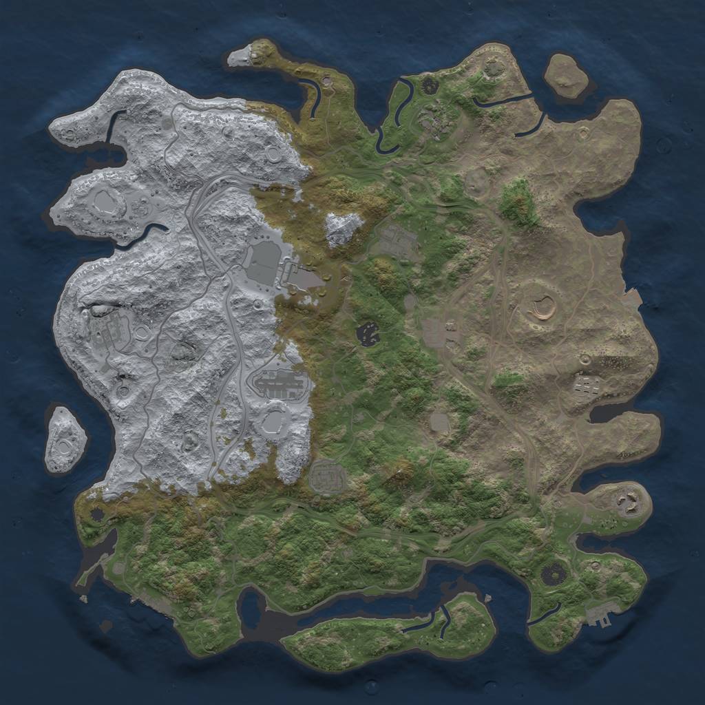 Rust Map: Procedural Map, Size: 4400, Seed: 86256556, 19 Monuments