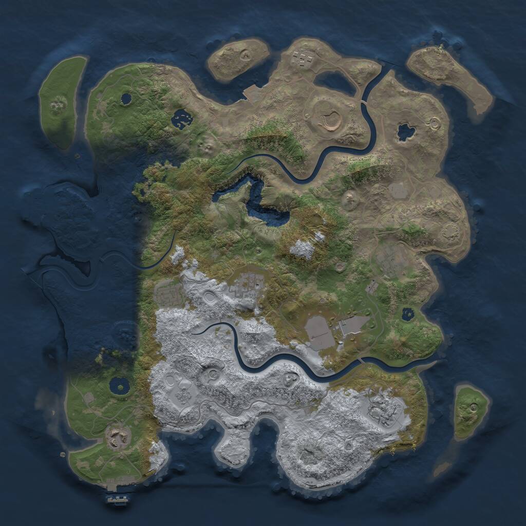 Rust Map: Procedural Map, Size: 4000, Seed: 5569, 15 Monuments