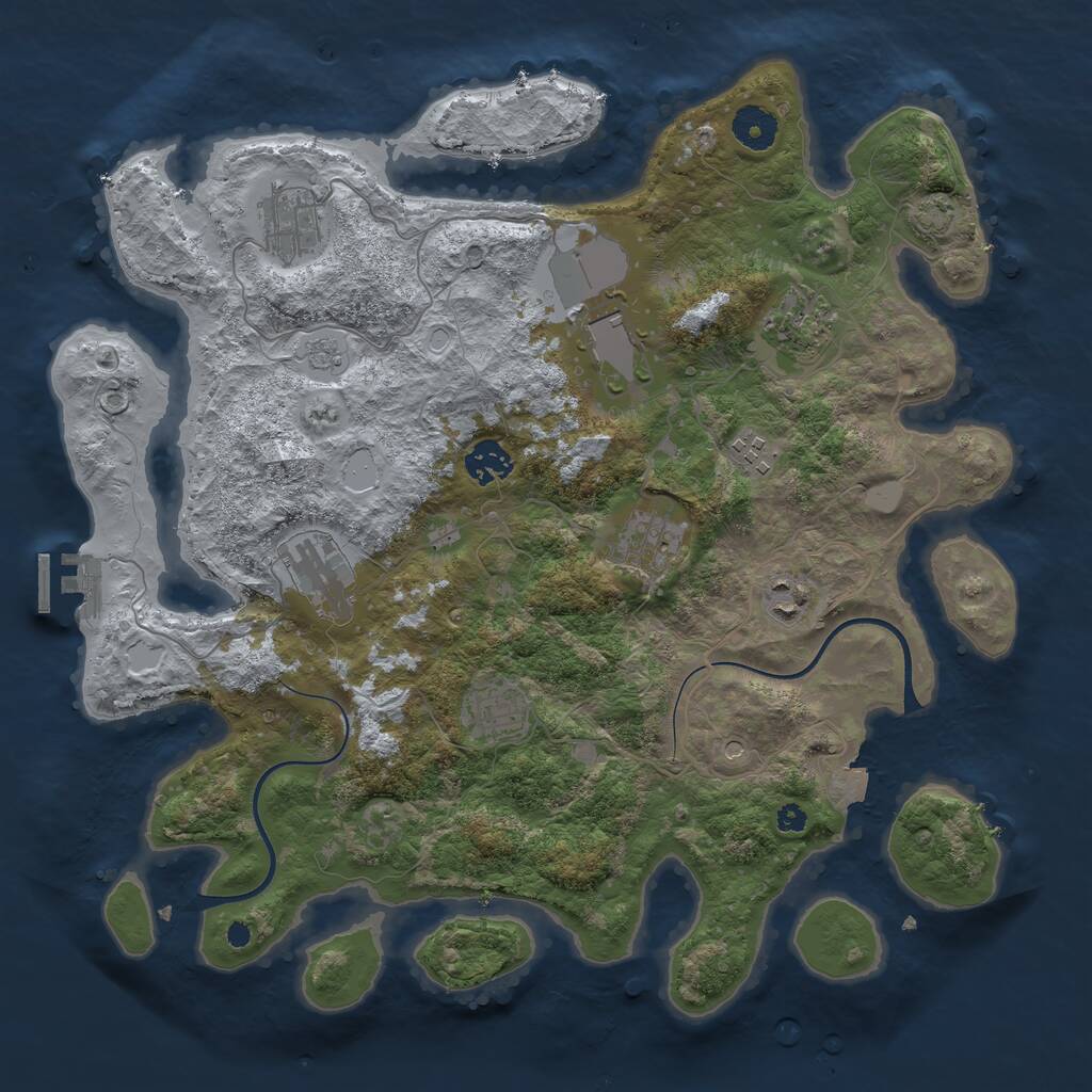Rust Map: Procedural Map, Size: 3700, Seed: 56241379, 14 Monuments