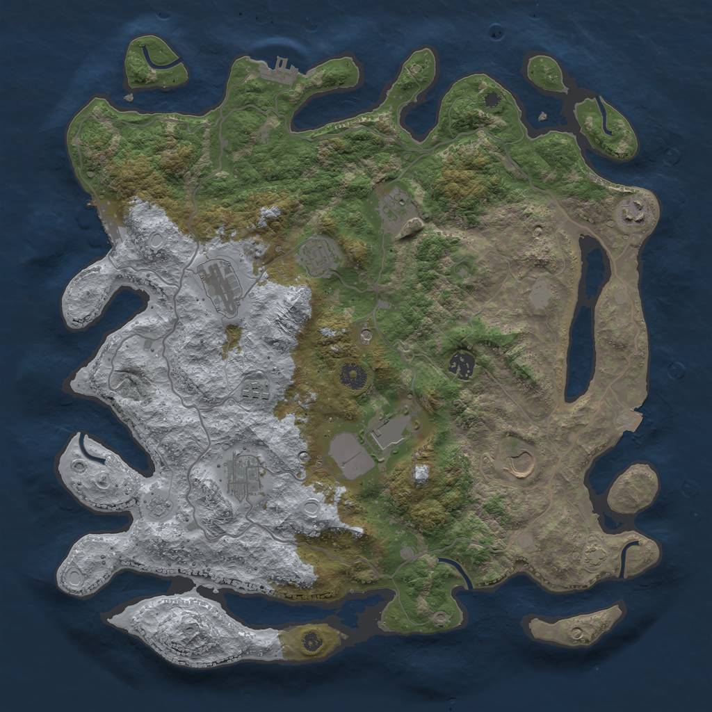 Rust Map: Procedural Map, Size: 4000, Seed: 82987580, 17 Monuments