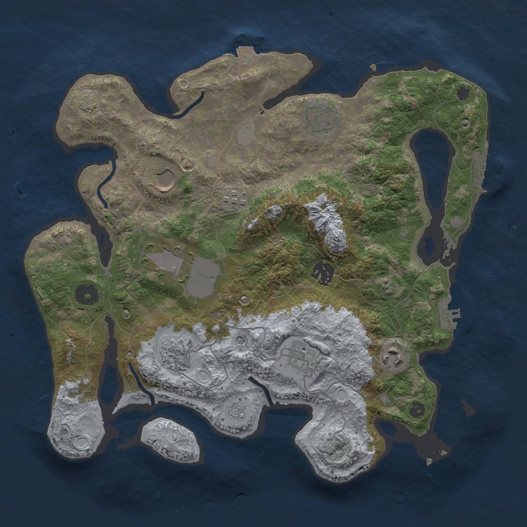 Rust Map: Procedural Map, Size: 3500, Seed: 31319162, 16 Monuments
