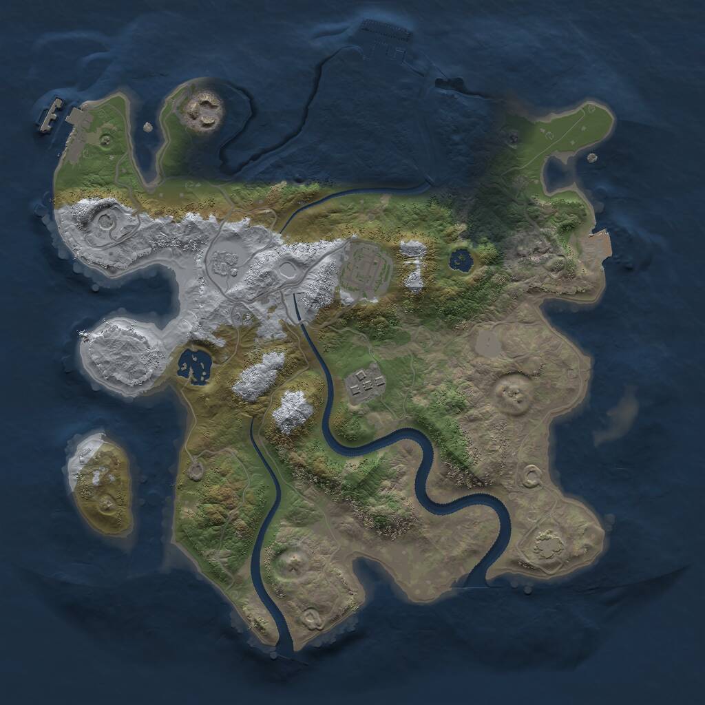 Rust Map: Procedural Map, Size: 3000, Seed: 1645641564, 10 Monuments