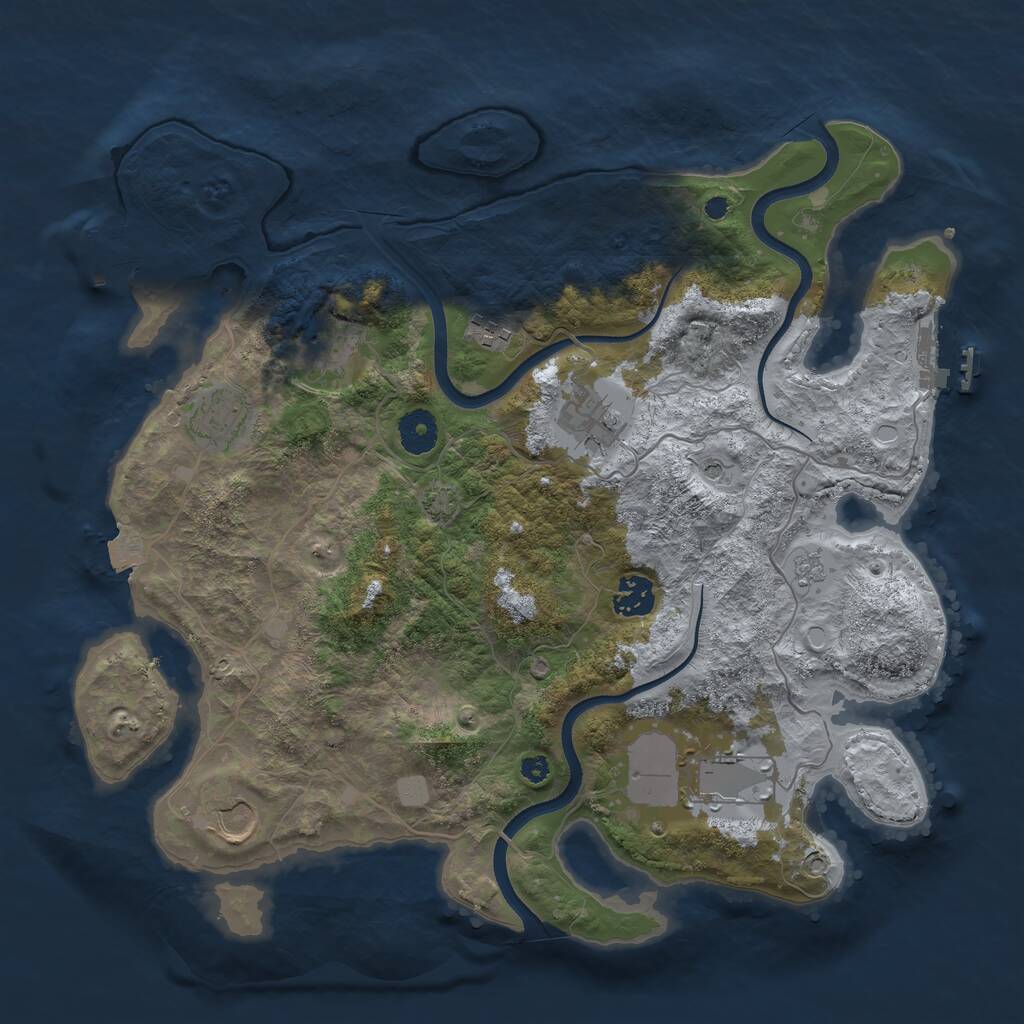 Rust Map: Procedural Map, Size: 3650, Seed: 44240564, 13 Monuments