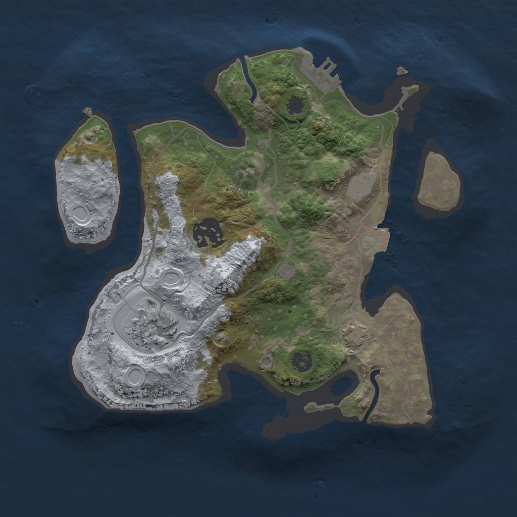 Rust Map: Procedural Map, Size: 2500, Seed: 8253, 7 Monuments
