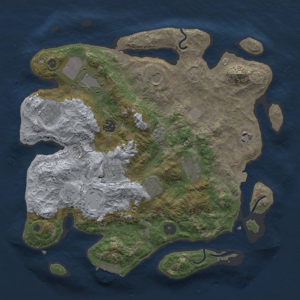 Rust Map: Procedural Map, Size: 3600, Seed: 47205269, 16 Monuments