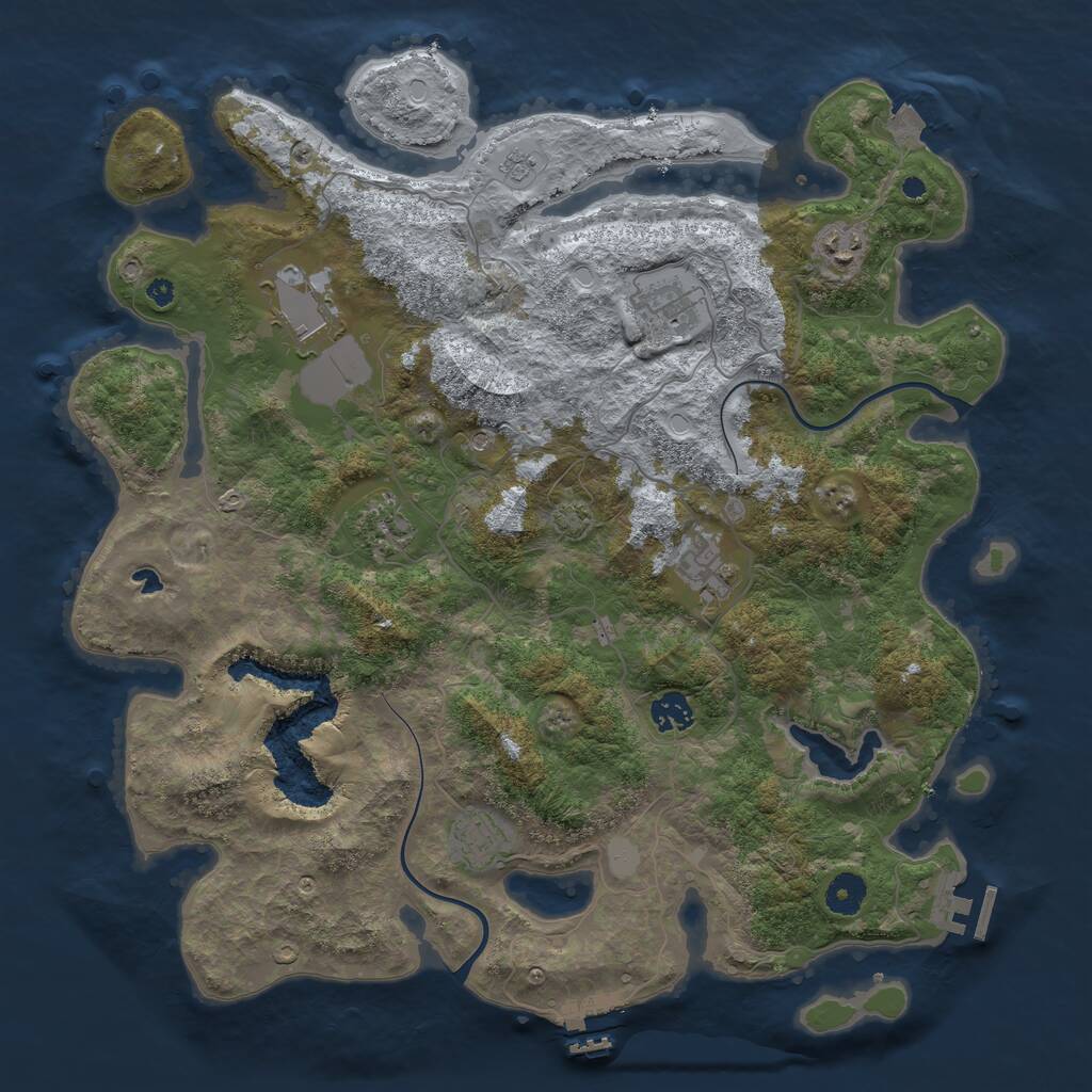Rust Map: Procedural Map, Size: 4000, Seed: 400069782, 13 Monuments