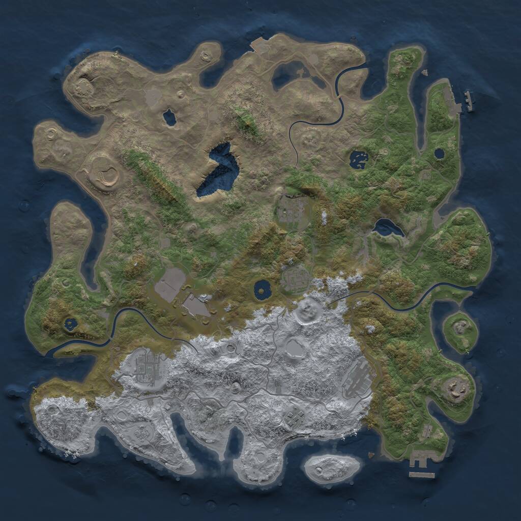 Rust Map: Procedural Map, Size: 4100, Seed: 35527701, 15 Monuments