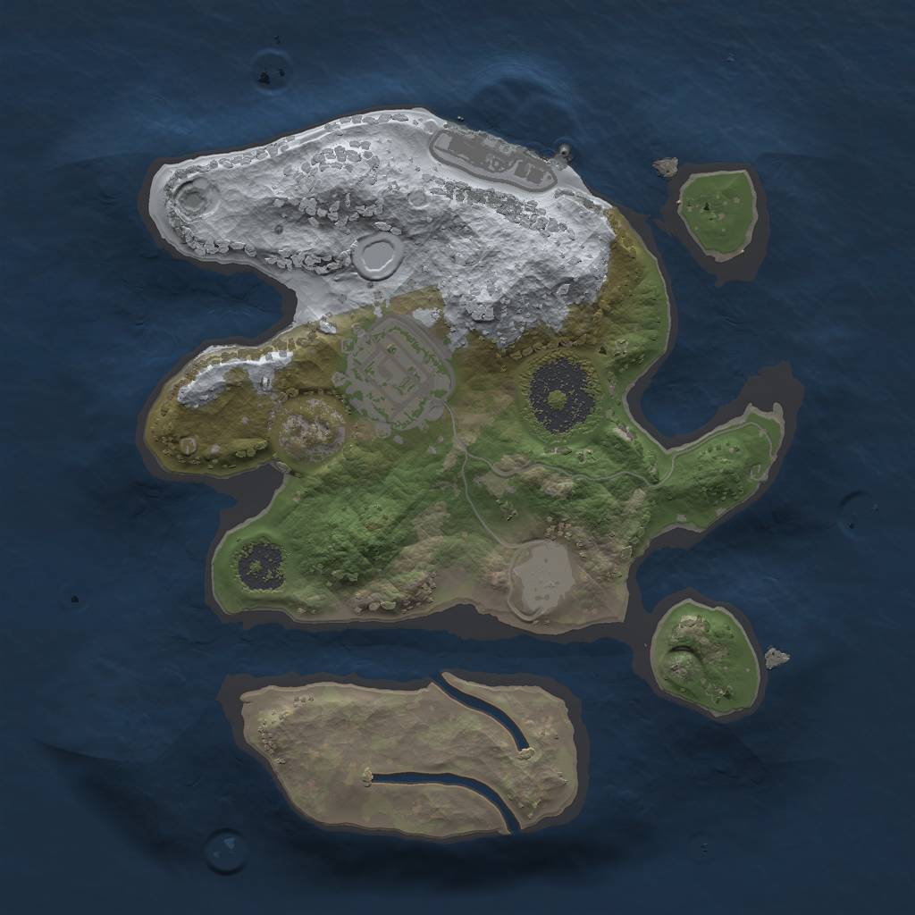 Rust Map: Procedural Map, Size: 2000, Seed: 271023, 5 Monuments