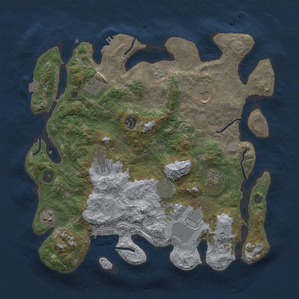 Rust Map: Procedural Map, Size: 3750, Seed: 86750237, 17 Monuments