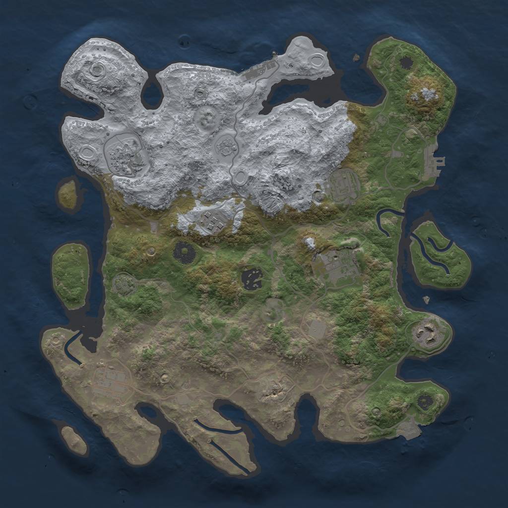 Rust Map: Procedural Map, Size: 3400, Seed: 27166873, 14 Monuments