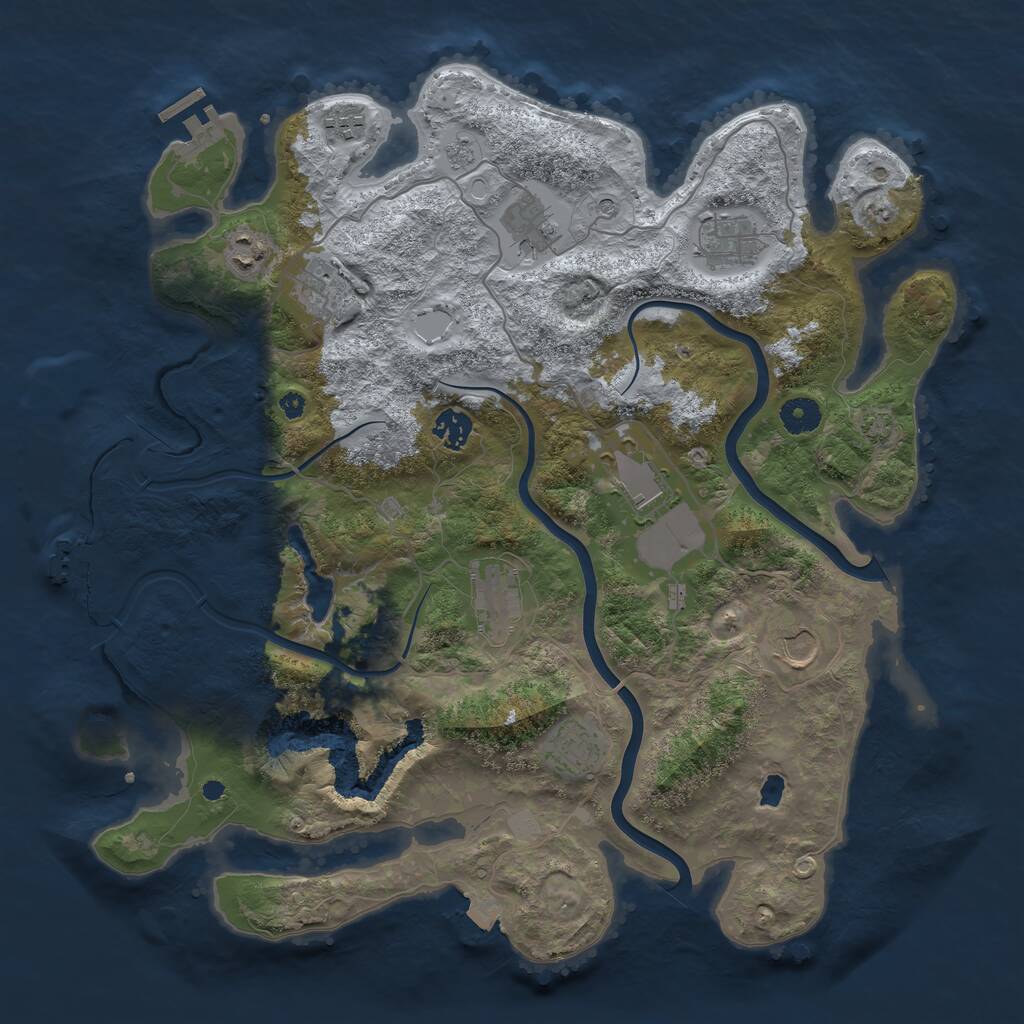 Rust Map: Procedural Map, Size: 4000, Seed: 56113673, 16 Monuments