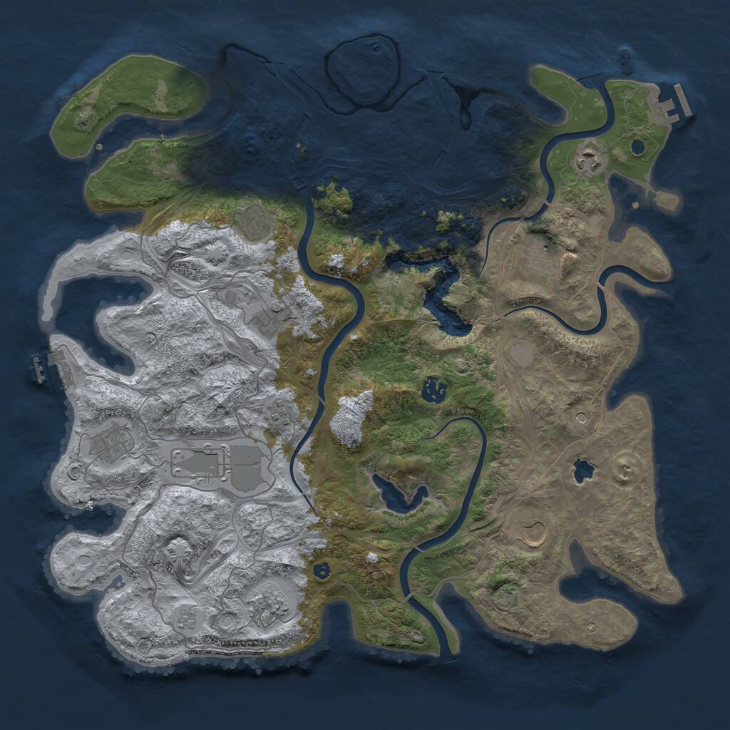 Rust Map: Procedural Map, Size: 4250, Seed: 55803260, 16 Monuments