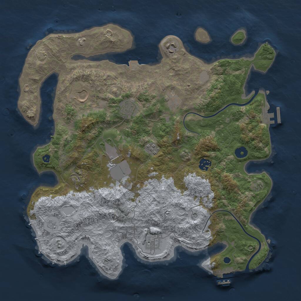 Rust Map: Procedural Map, Size: 3750, Seed: 56784381, 15 Monuments